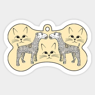 dogs and catteries together Sticker